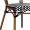 Flash Furniture Lourdes Thonet French Bistro Stacking Chair, Black and White PE Rattan and Bamboo Print Alum Frame SDA-AD642002S-BKWH-NAT-GG - alternate 6